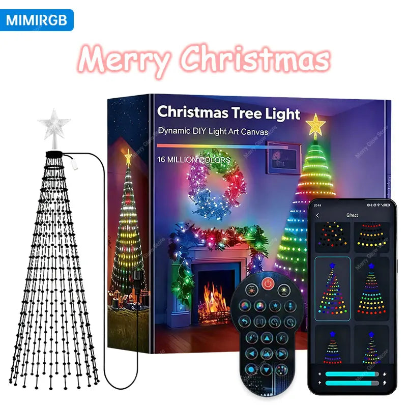Smart Christmas Tree Lights with Remote & App Control 400 RGB LED Beads Music Sync Timer for Festive Holiday Christmas Decor