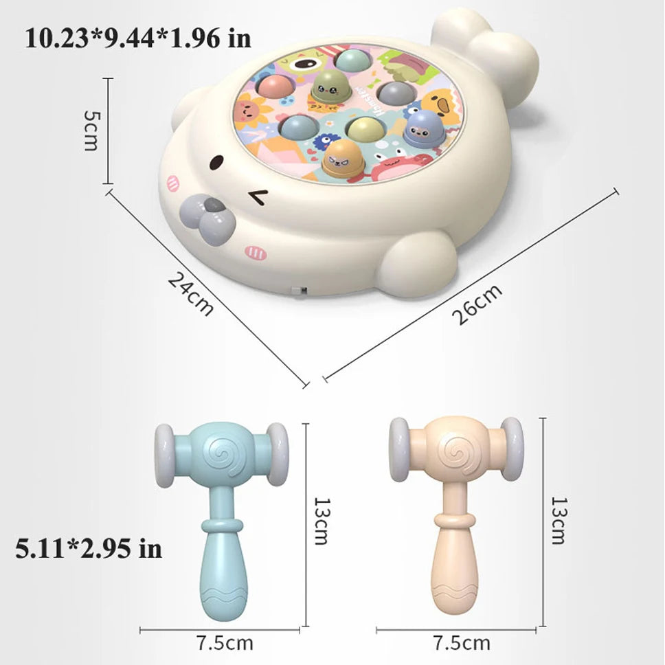 Duck/Frog/Pig Baby Toy Montessori Learning Game Educational Puzzle Gift for 12 24 Months Toddler Boy/Girl with Hammer - Smarsty