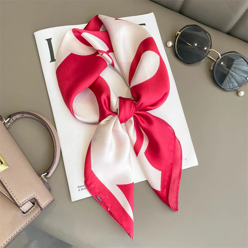 Luxury Silk Square Scarf Soft Satin Neck Hair Tie - Smarsty