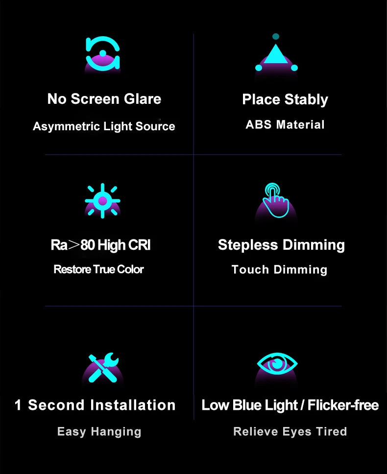 LED Computer Monitor Light Bar for Eye Protection and Dimming - Smarsty