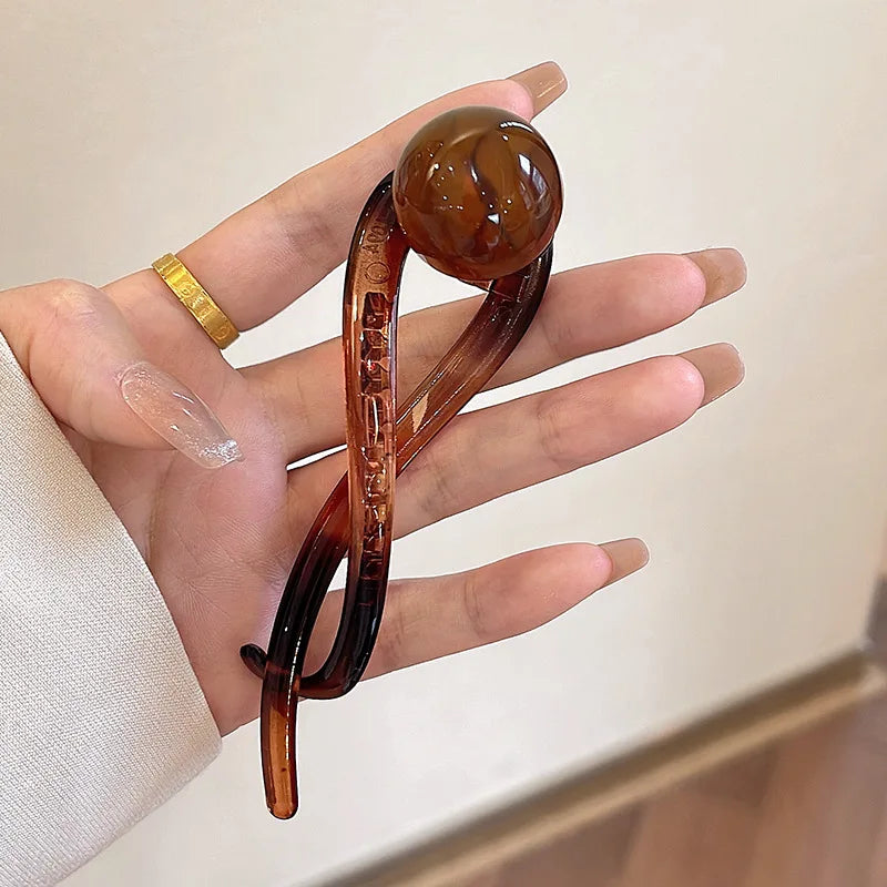 Twist Hair Clip with Imitation Pearl Design for Women - Smarsty