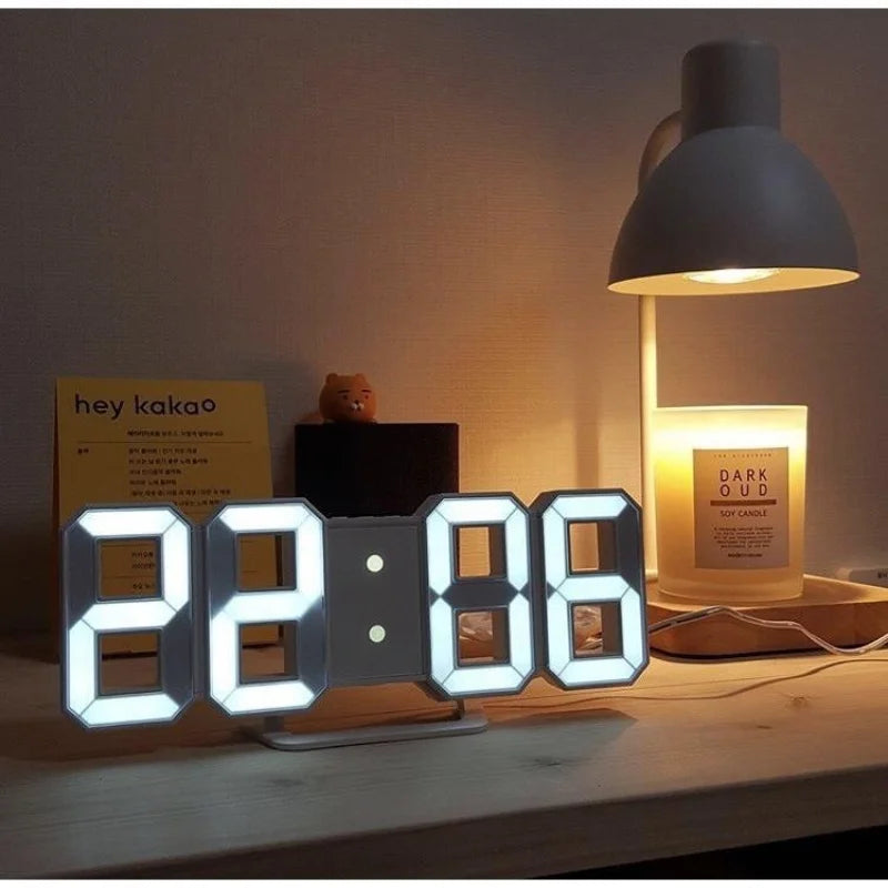 3D LED Digital Alarm Clock with Temperature Display - Smarsty
