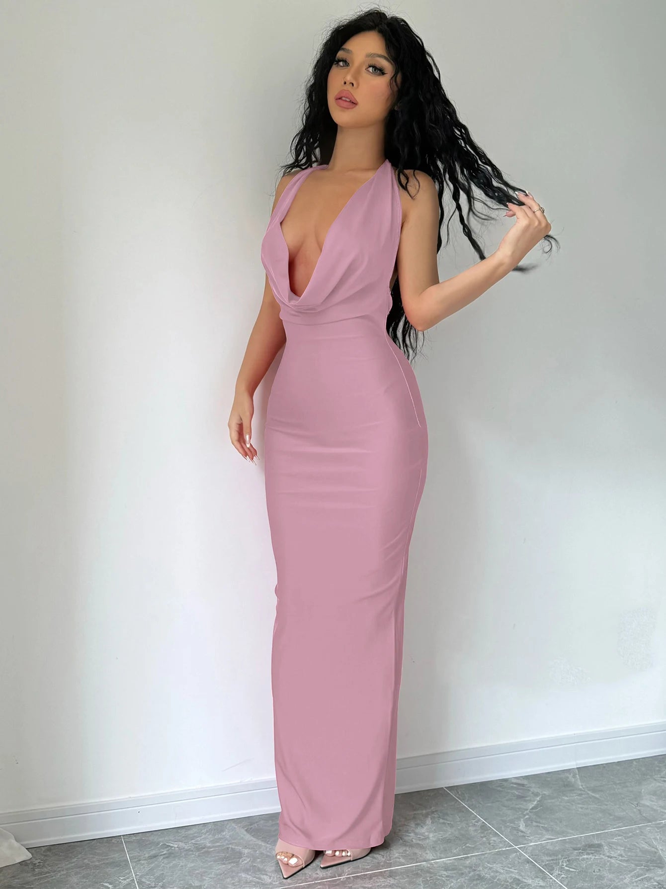 Dulzura Autumn Women Halter Backless Midi Dress For Women Bodycon Sexy Party Elegant Outfits Evening Birthday Clothes Y2K 2024 - Smarsty