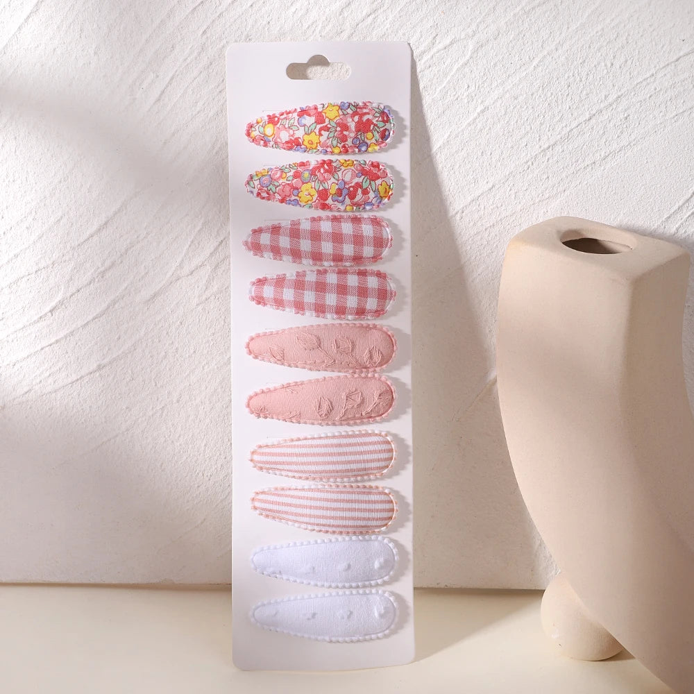 Newborn Cotton Hair Bow Snap Clips Set - Smarsty