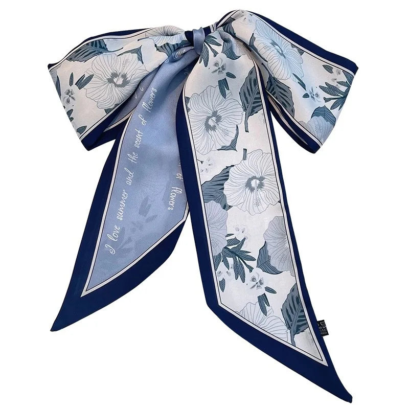 Summer Floral Silk Scarf Hairband Lightweight Headscarf - Smarsty
