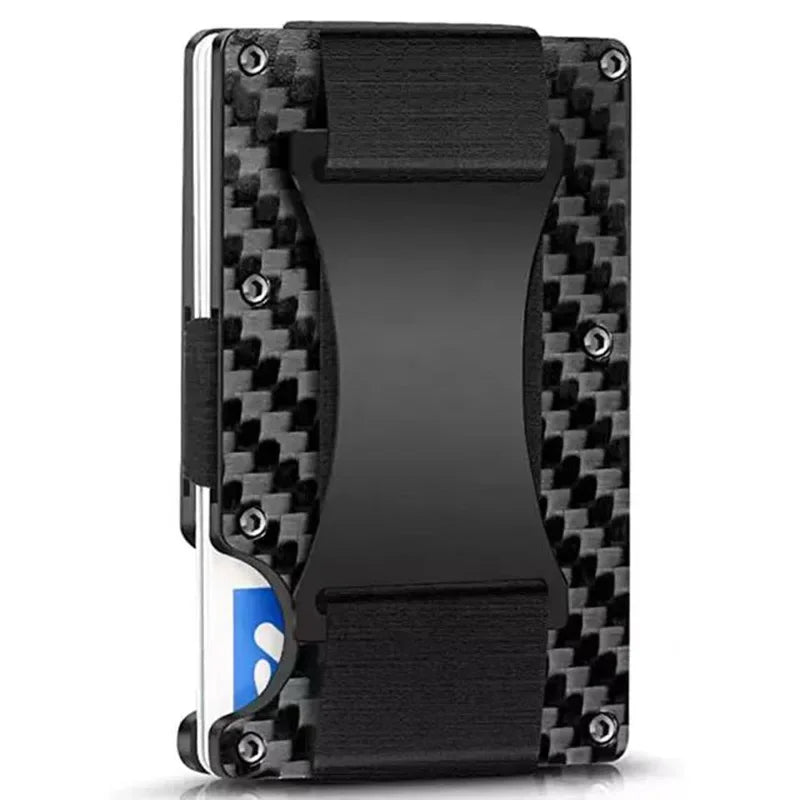 Carbon Fiber Metal Minimalist Slim Credit Card Holder Wallet Carteira for Men Cartera Tarjetero Hombre RFID Bank Cardholder Case