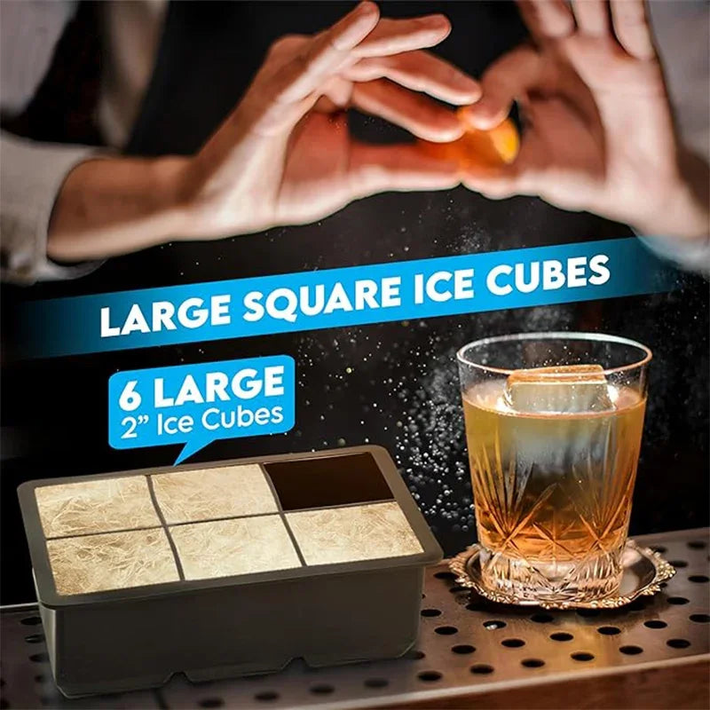 4/6/8/15/160 Grid Big Ice Tray Mold Giant Jumbo Large Food Grade Silicone Ice Cube Square Tray Mold DIY Ice Maker Ice Cube Tray - Smarsty