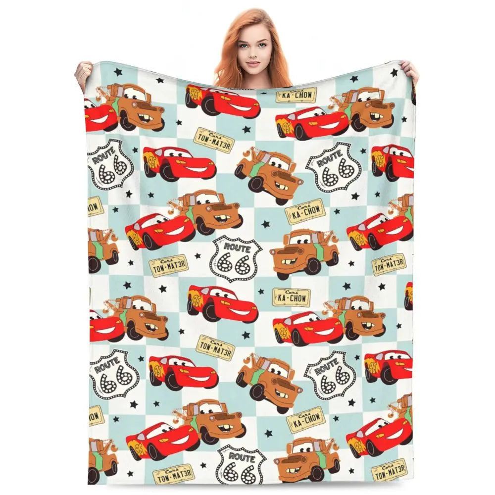 Cars Lightning McQueen Flannel Blanket Soft Warm Cover - Smarsty