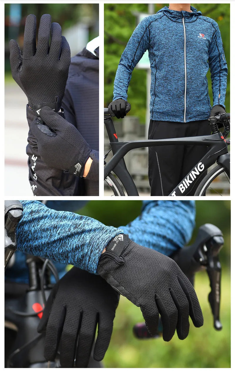 West Biking Full Finger Cycling Gloves Non Slip Silicone Palm - Smarsty
