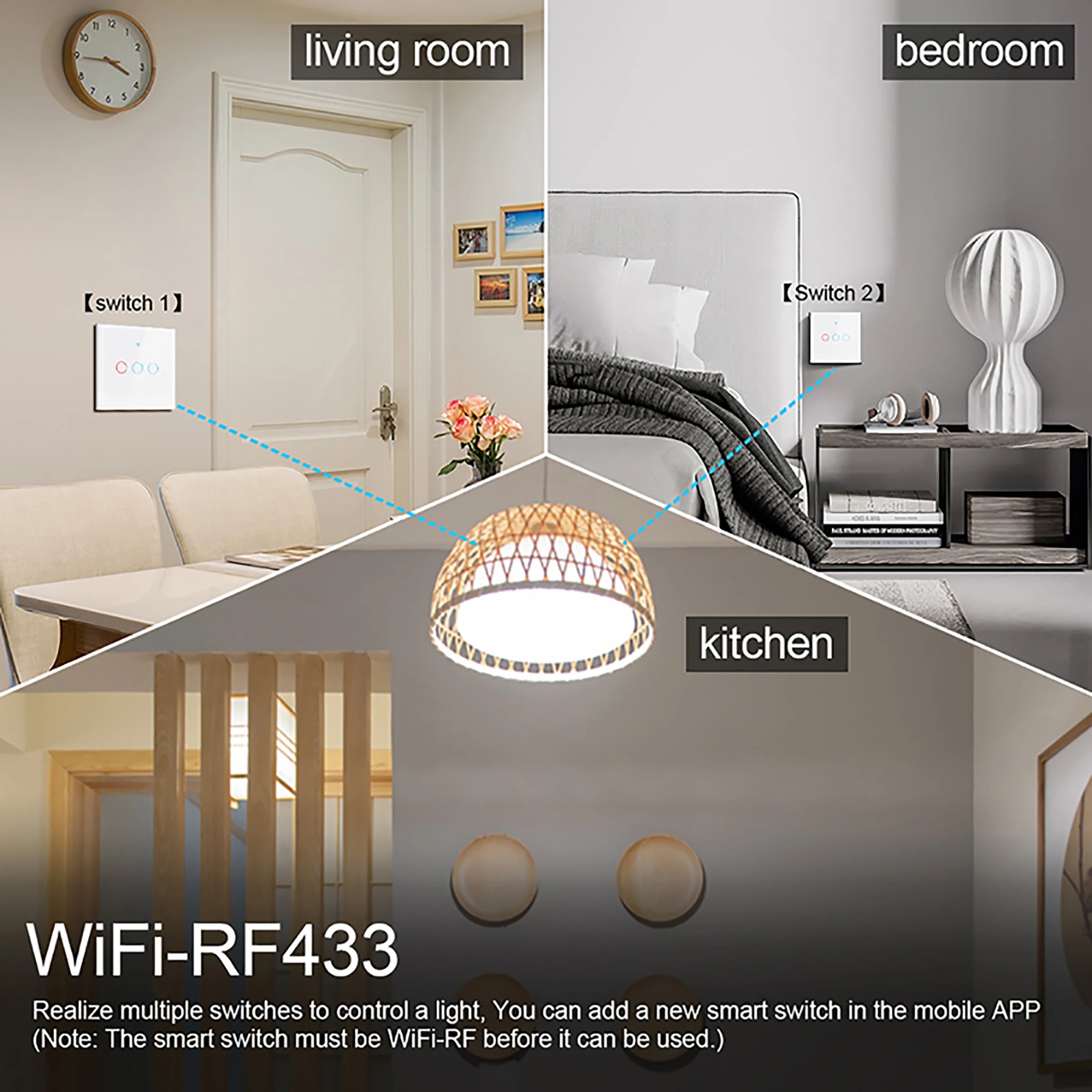 Smart WiFi Touch Light Switch with Remote Control - Smarsty