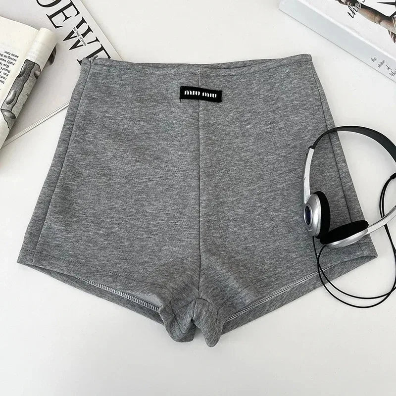 Summer basic solid color versatile shorts for women casual and elegant high-waisted slimming straight shorts - Smarsty
