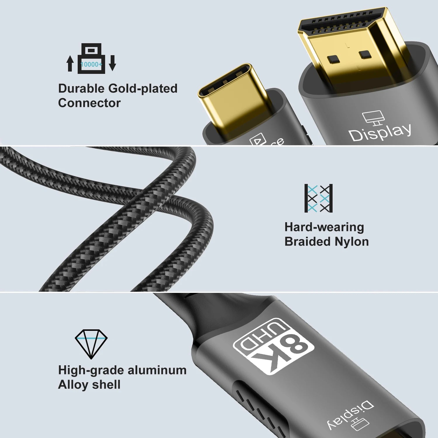 8K USB C to HDMI Cable for High-Speed Streaming - Smarsty