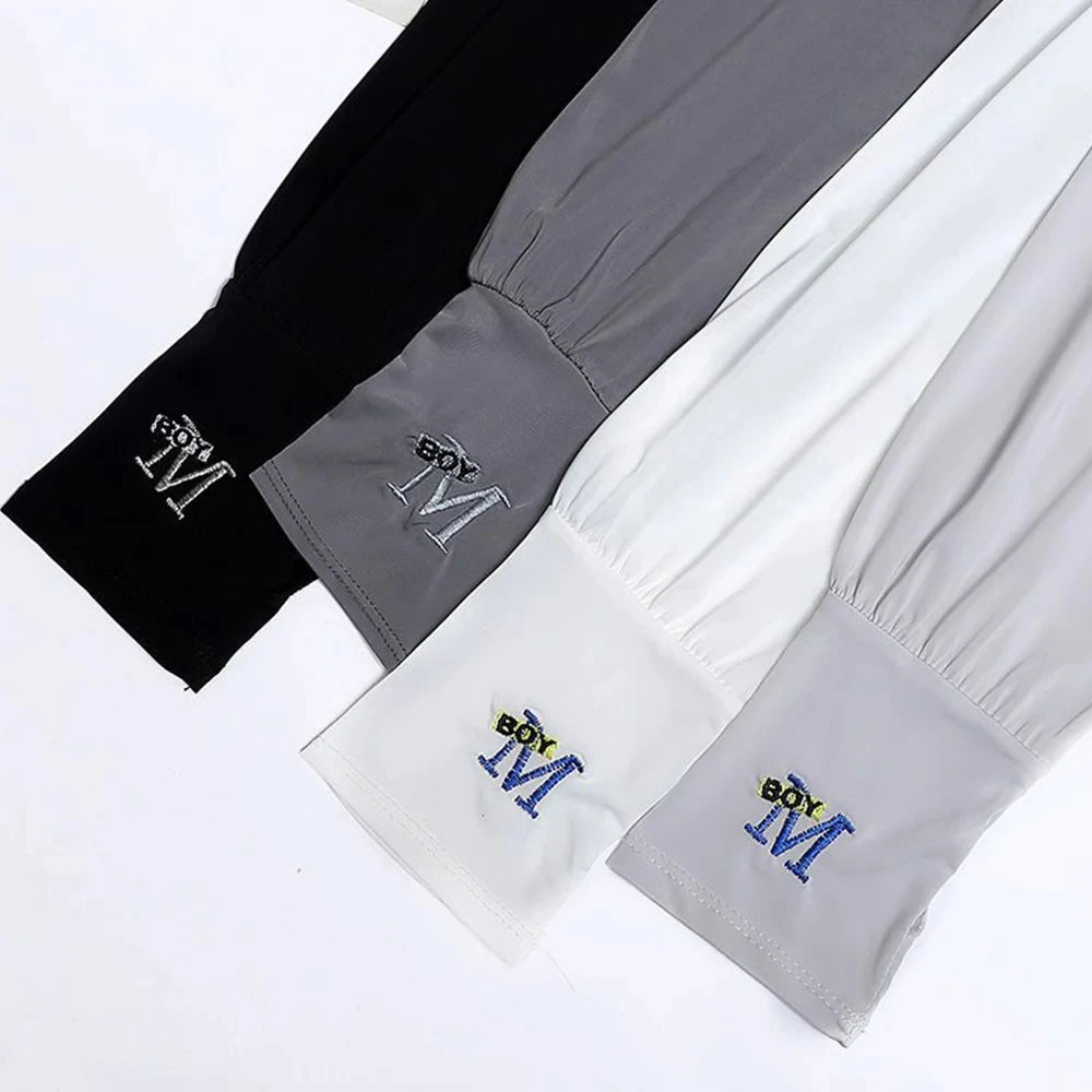 Mens UV Protection Ice Arm Sleeves Lightweight Cooling Gloves - Smarsty