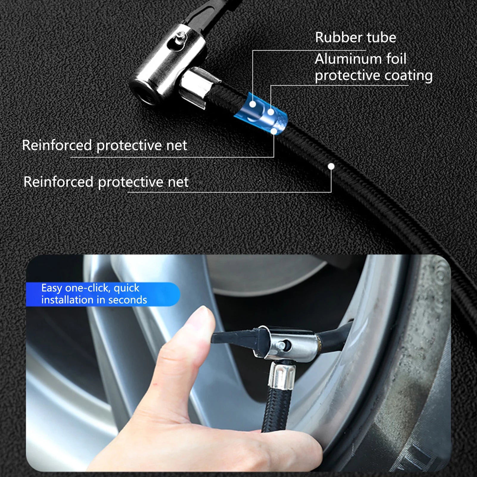 Automatic Digital Display Smart Preset Inflation Tire Inflator with LED Light 12V 150PSI Wire Auto Tire Inflator Pump