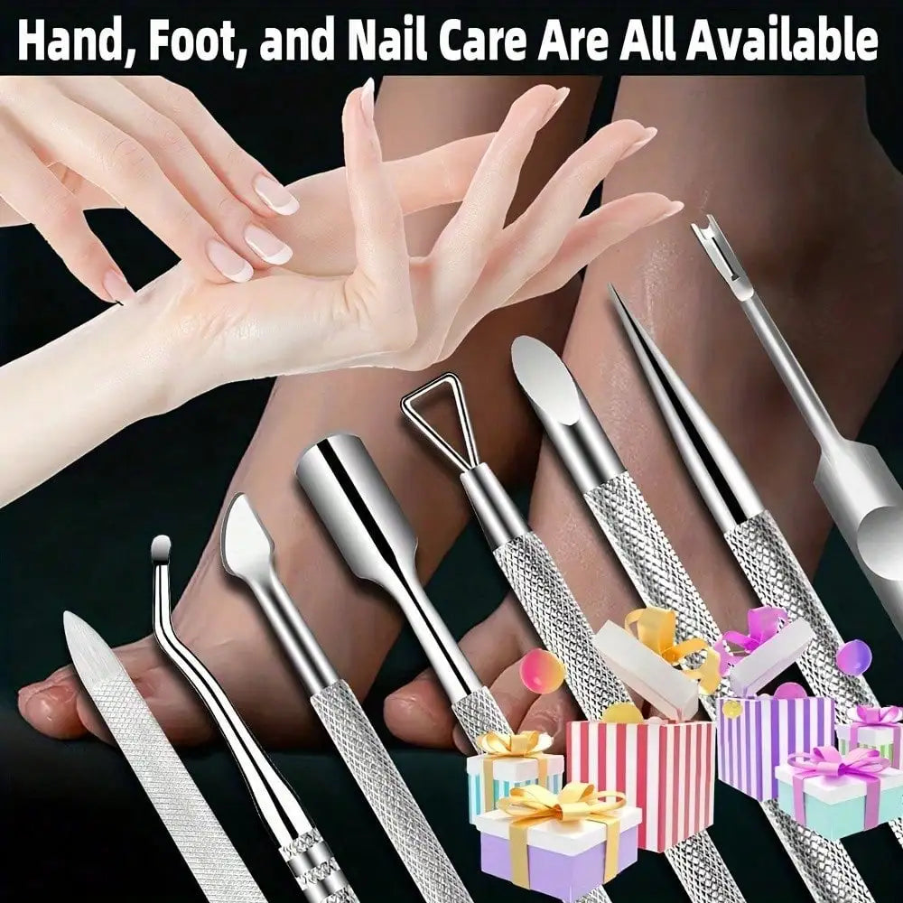Stainless Steel Nail Care Set for Smooth Cuticle Removal - Smarsty