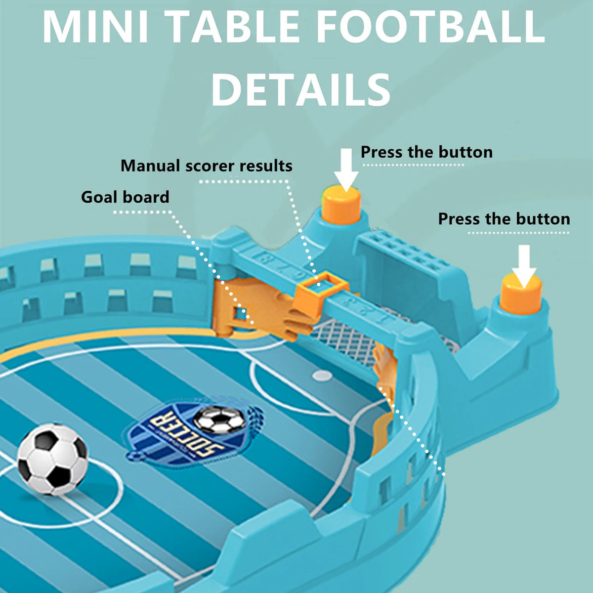 Football Table Mini Tabletop Interactive Game, Soccer Tabletops Competition Sports Games Desktop Catapult Toys for Family Game by Smarsty