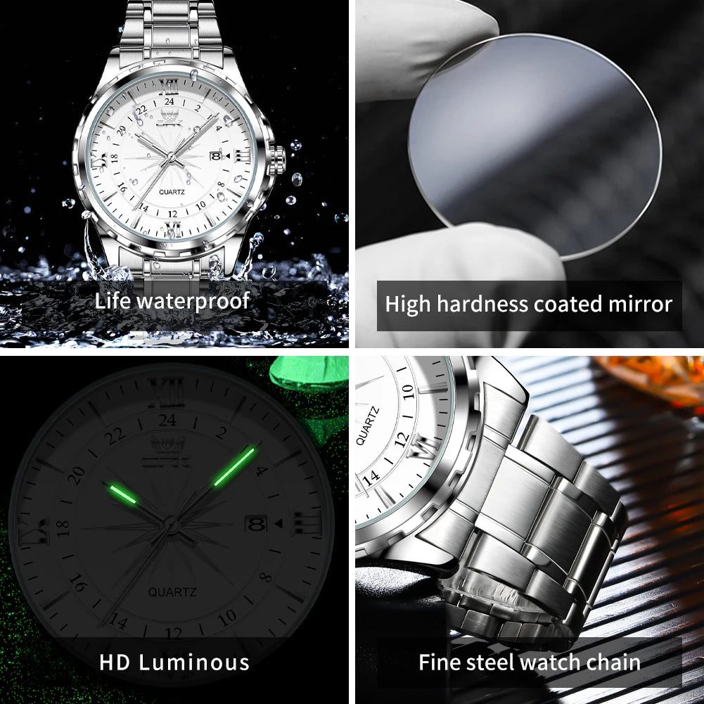OPK Steel Belt Dual Calendar Men's Quartz Watch - Smarsty