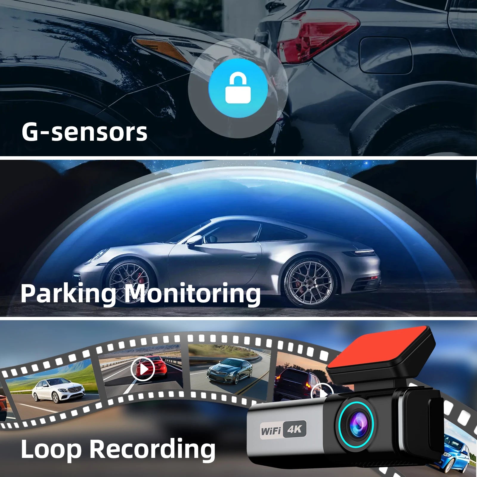 Stunning 4K Dash Cam Front And Rear Night Vision Wifi - Smarsty