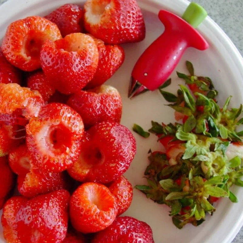 Strawberry Slicer Cutter Strawberry Corer Strawberry Huller Fruit Leaf Stem Remover Salad Cake Tools Kitchen Gadget Accessories by Smarsty