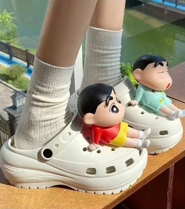 MINISO Anime Series Shoe Charms 3D Doll Buckle for Clogs & Sandals Crayon Footwear Decoration X-mas Party Gifts For Girls Boys