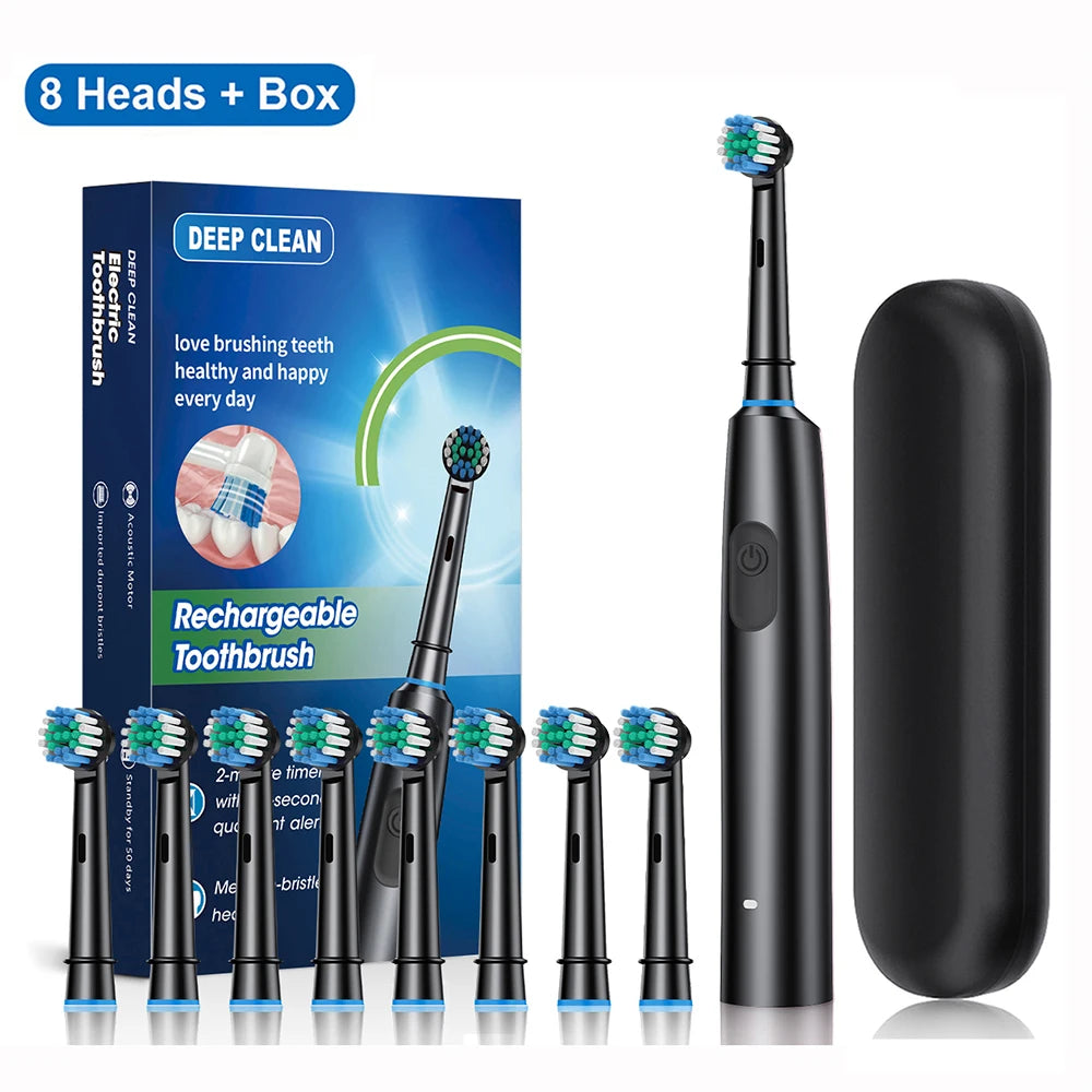 Rotary Electric Toothbrush with Soft Brush Heads - Smarsty