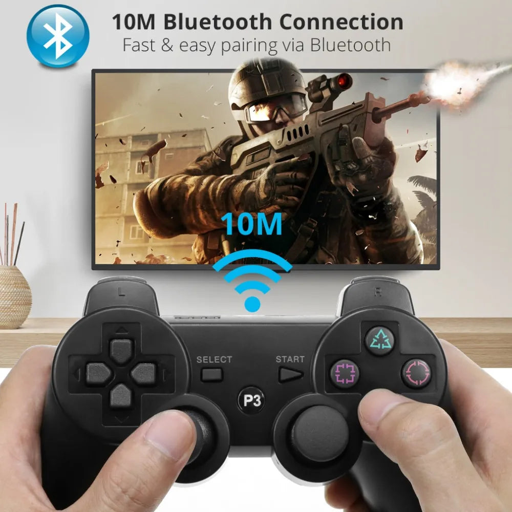 Wireless Bluetooth Gamepad Controller for PS3 with Dual Vibration - Smarsty