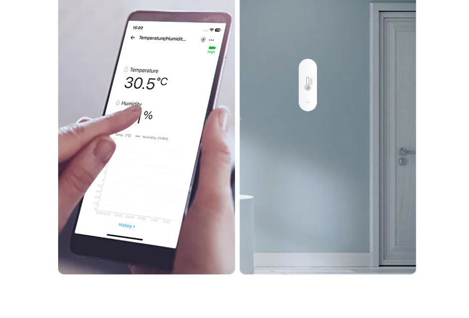ZigBee Smart Temperature Humidity Sensor with App Control - Smarsty