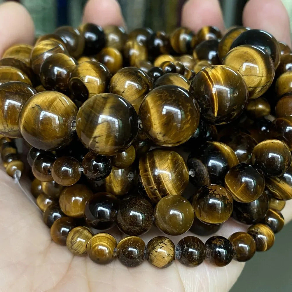 Natural Stone Beads Kit Rose Quartz Tiger Eye Obsidian - Smarsty
