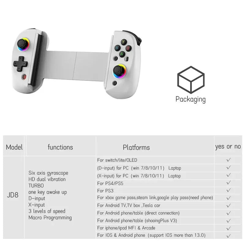 VILCORN D8 RGB Gamepad Controller for PC and Console - Smarsty