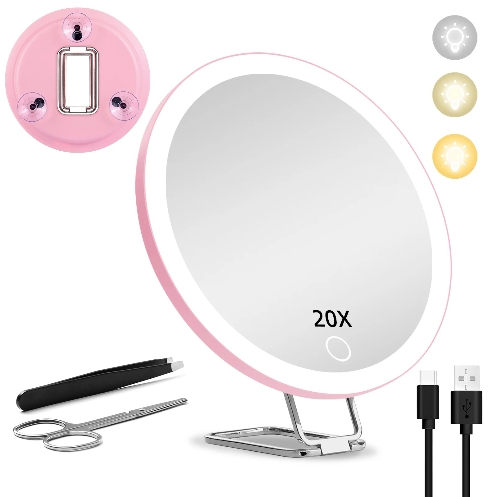 6 Inch Magnifying Mirror with Light for Easy Makeup - Smarsty
