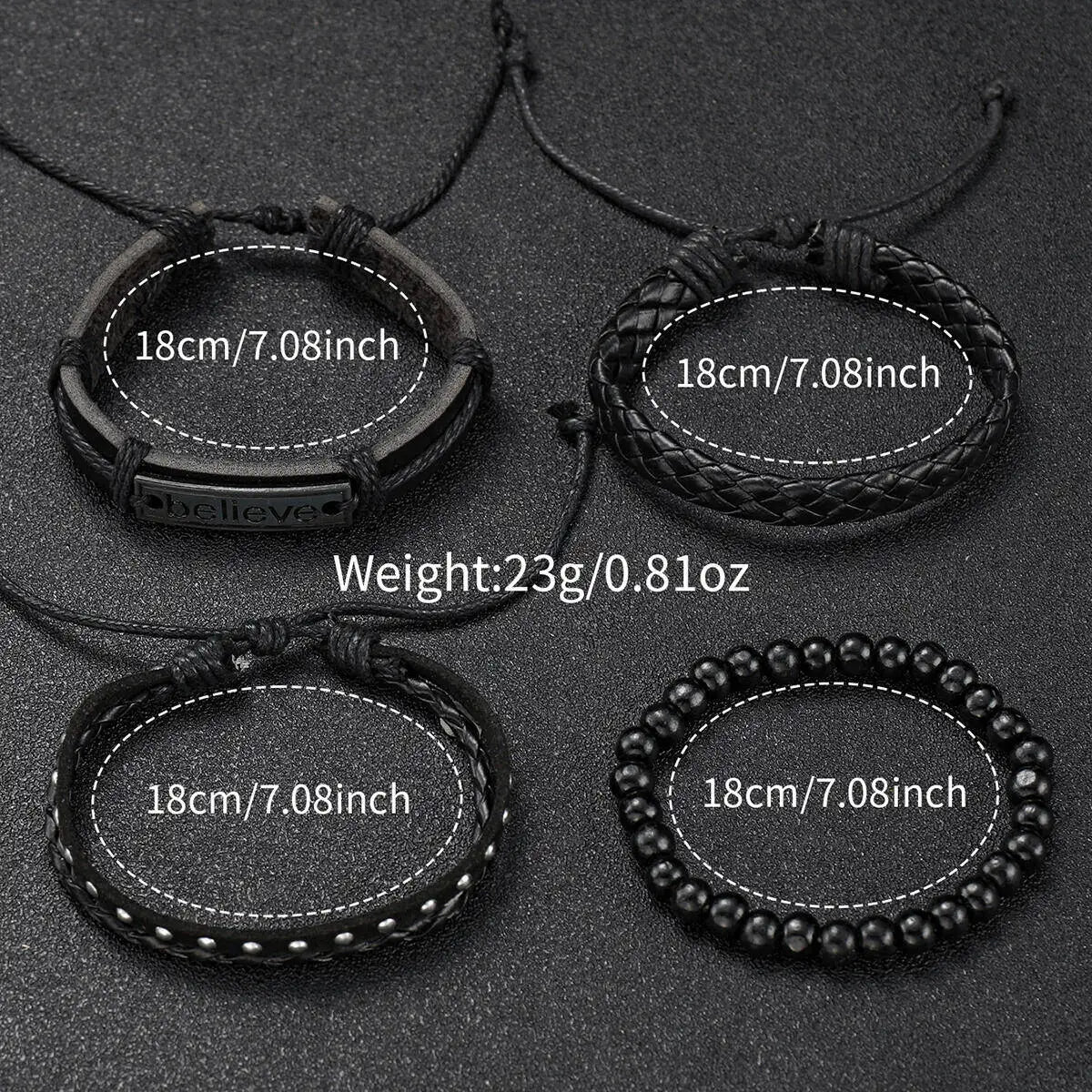 Fashion Leather Strap Men Quartz Watch Set - Smarsty