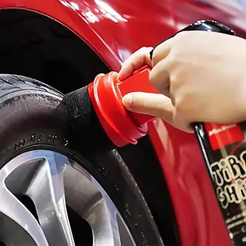 Curved Tire Waxing Sponge Brush With Cover For Car Cleaning - Smarsty