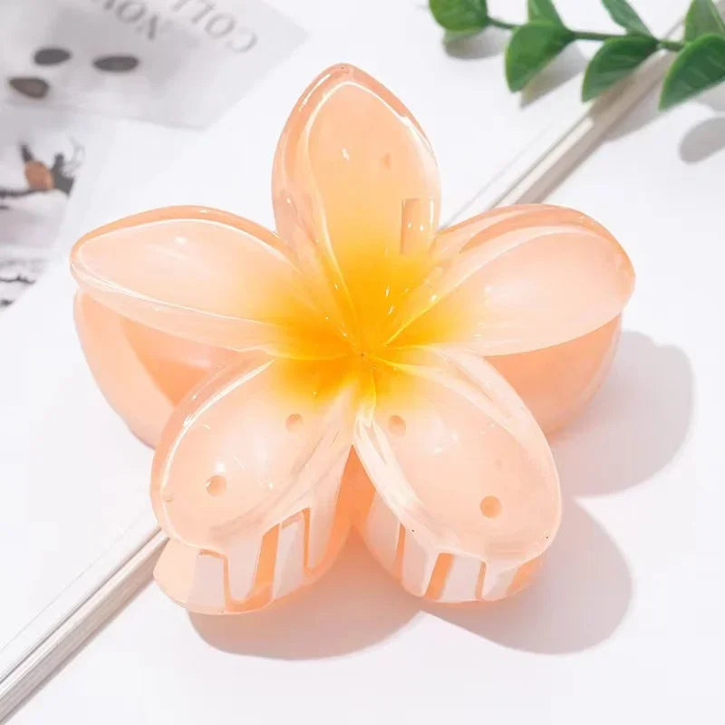 Gradient Large Flower Acrylic Hair Clip Boho Beach Accessory - Smarsty