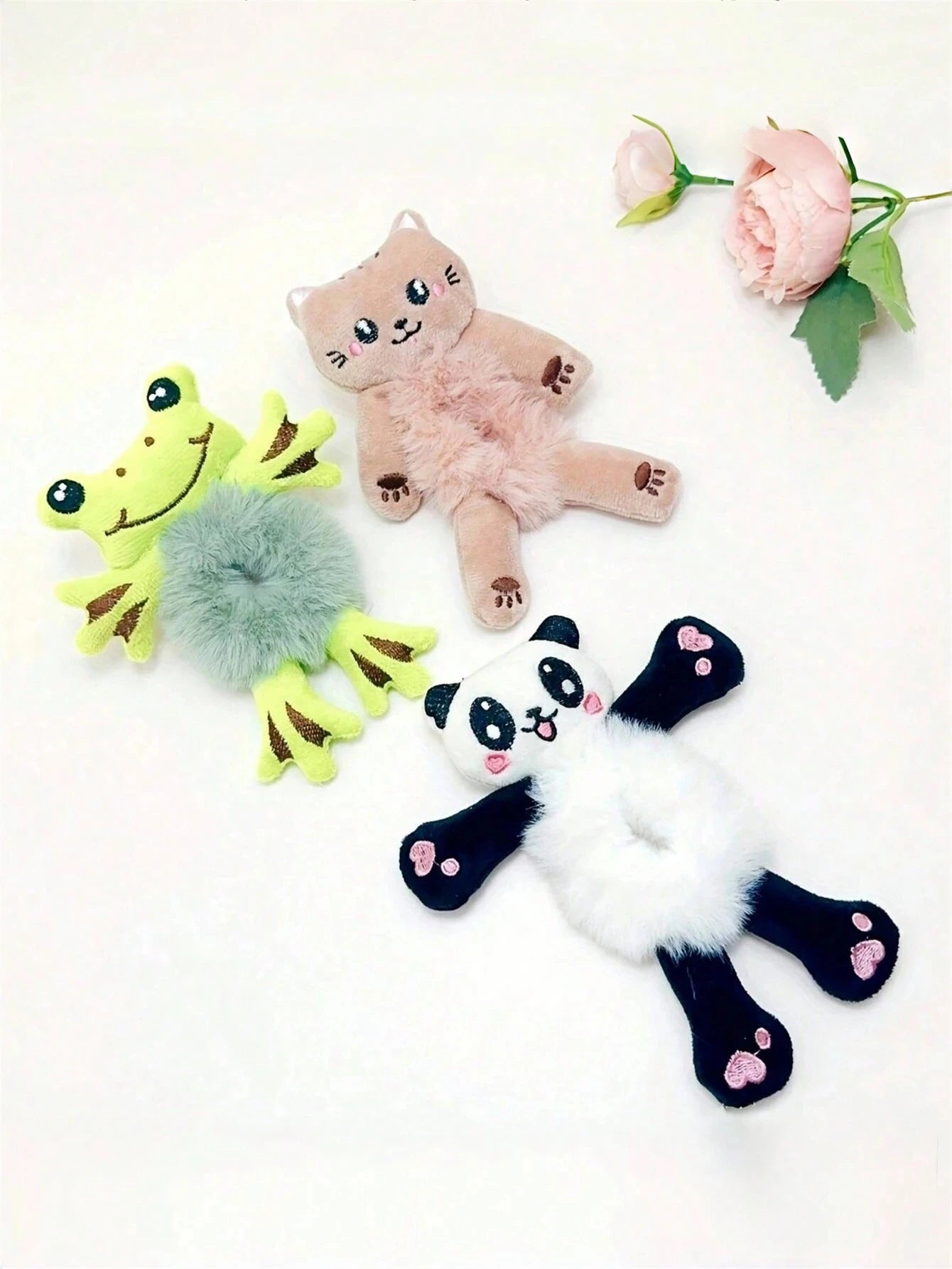 Cute Plush Hair Ties For Women Soft Elastic Bands Set - Smarsty
