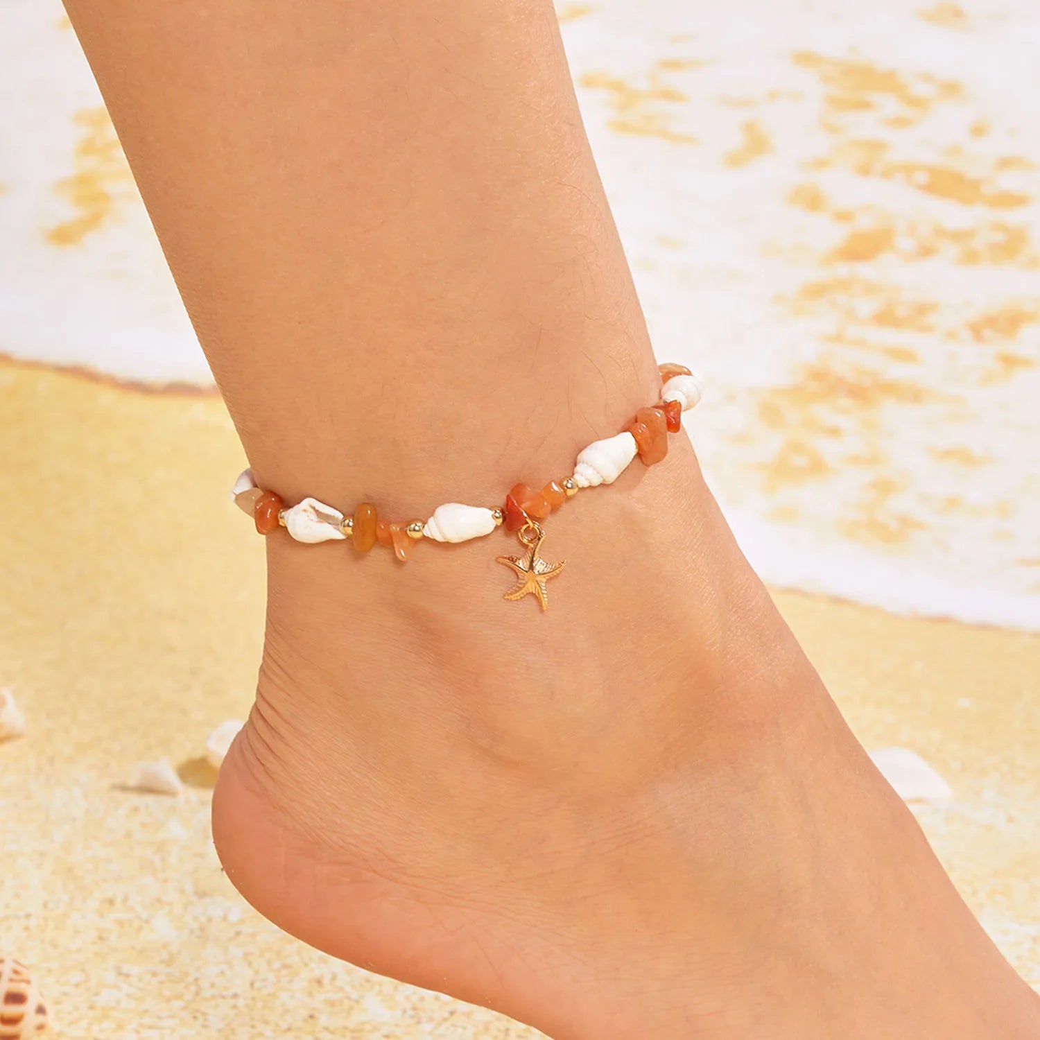 Bohemian Starfish Pendant Beaded Bracelet for Women - Smarsty