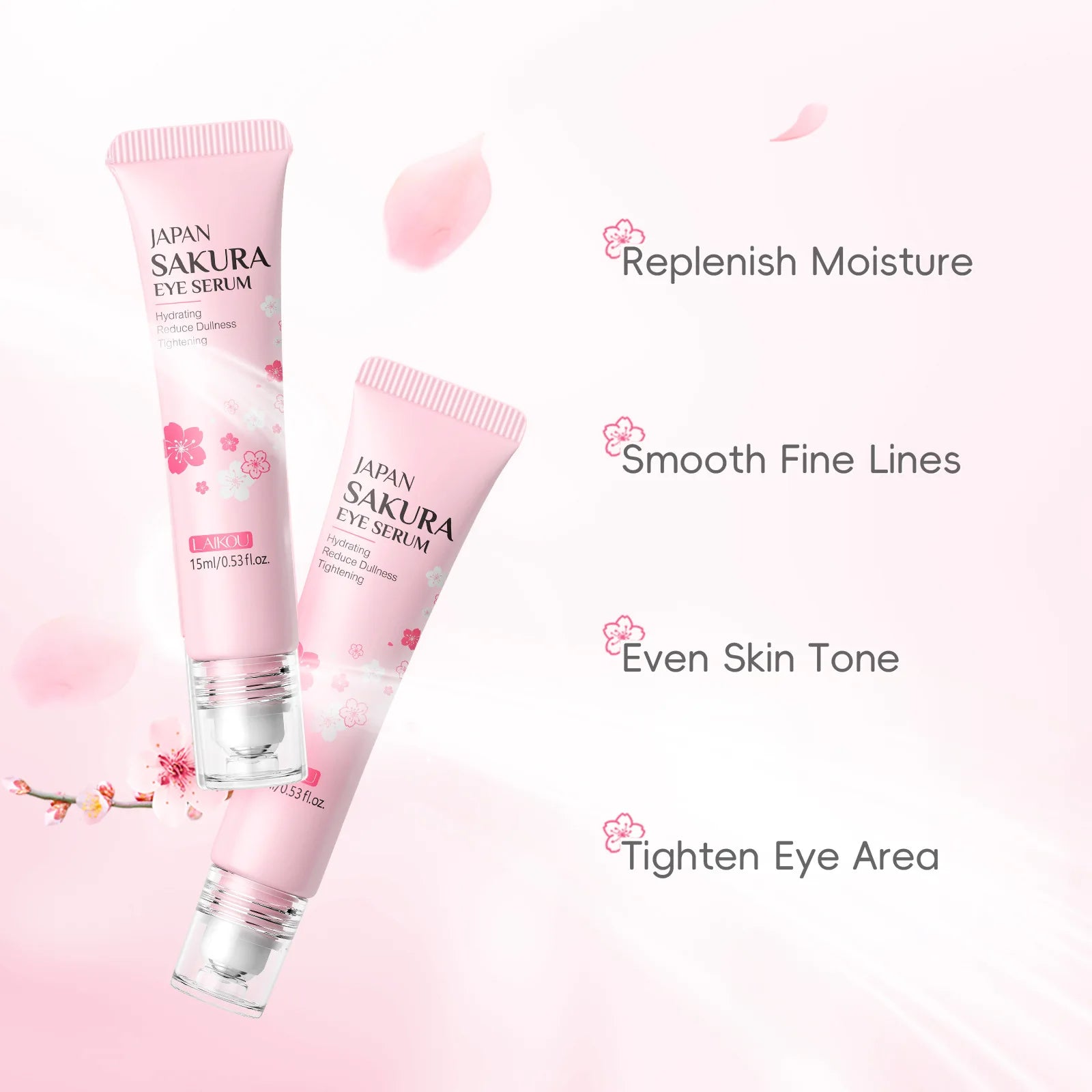 LAIKOU Sakura Eye Serum Roller for Dark Circles - Smarsty