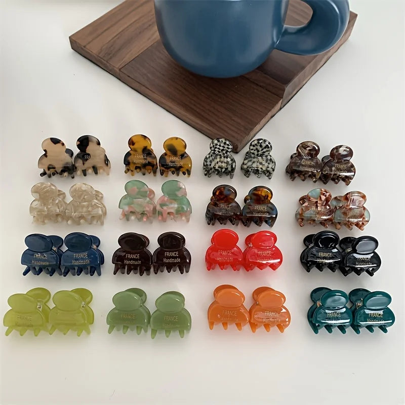 Mini Acetate Hair Claws Set Secure Cute Elegant Clips - Smarsty