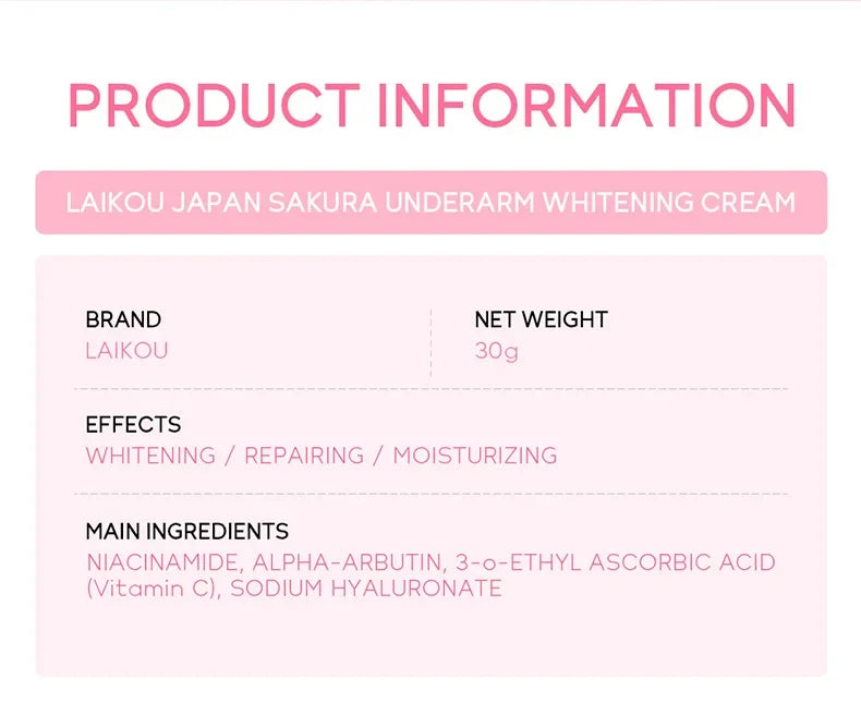 Laikou Sakura Underarm Cream for Skin Brightening - Smarsty