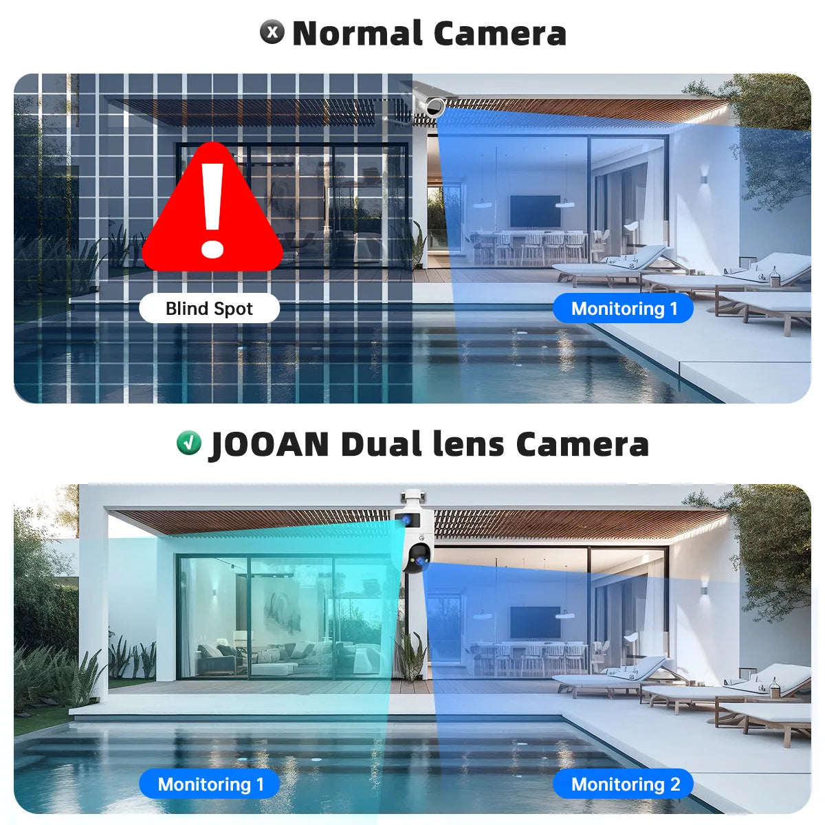 JOOAN 4K 6MP HD PTZ Camera Outdoor Dual Lens Dual Screen AI Tracking 5G WIFI IP Camera Security CCTV Video Surveillance Cameras