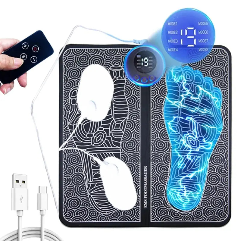 Electric Foot Massager Pad with Remote and 19 Strength Levels - Smarsty