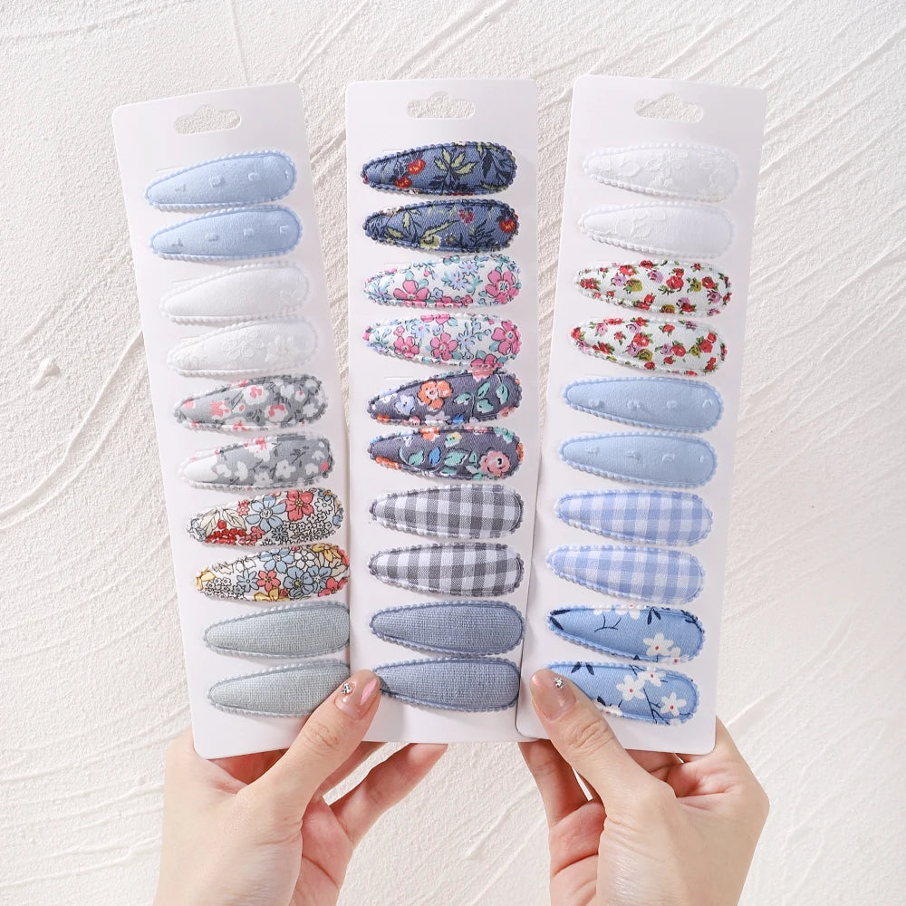 10 Pcs Cotton Alloy Hair Clips for Kids - Smarsty