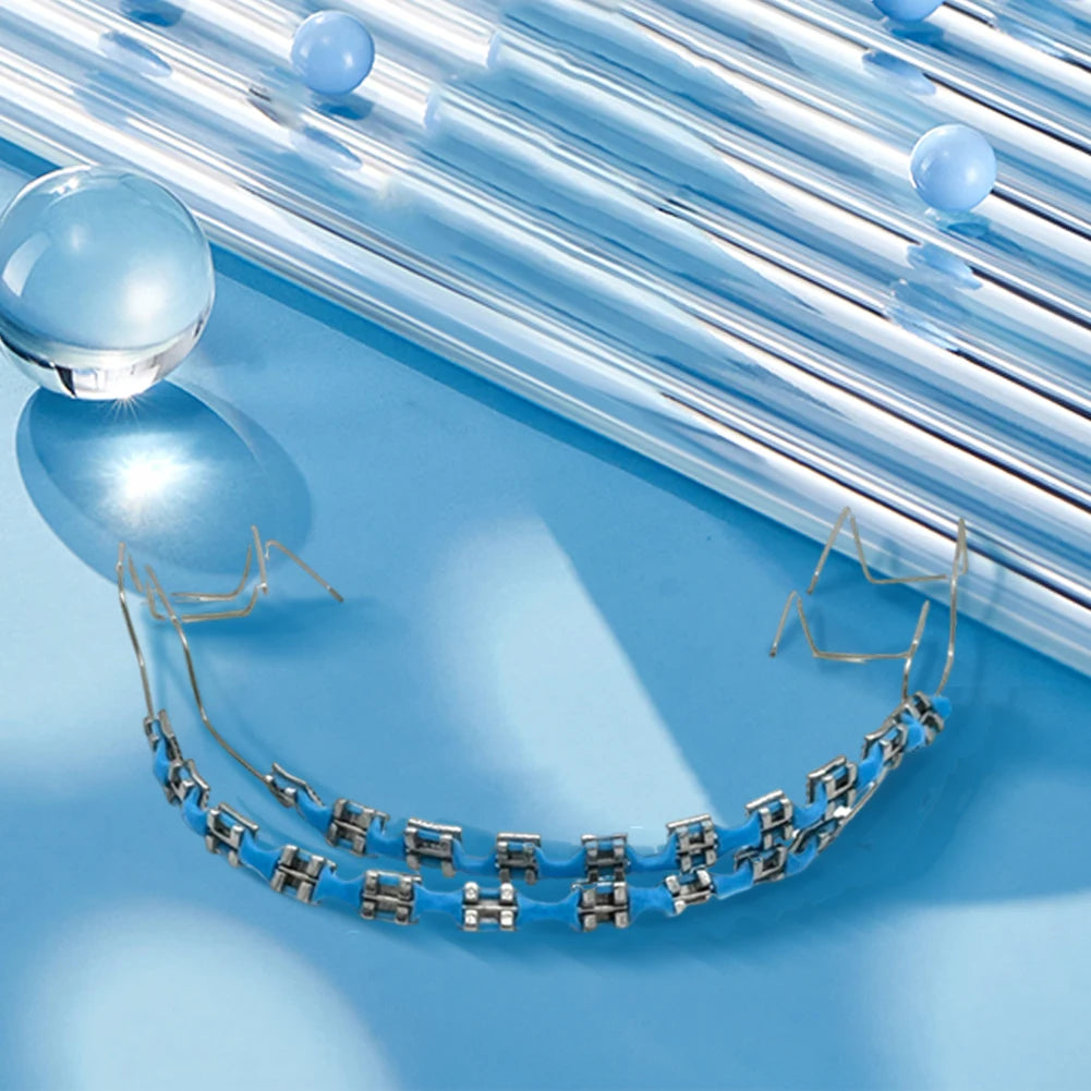 Temporary Tooth Decoration Dental Fake Braces with Metal Wires & Bracket Dental Metal Bracket Dental Tool for Tooth Decor