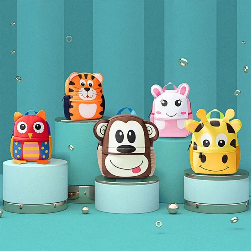 Cartoon Animal Kids Backpack With Durable Nylon Construction - Smarsty