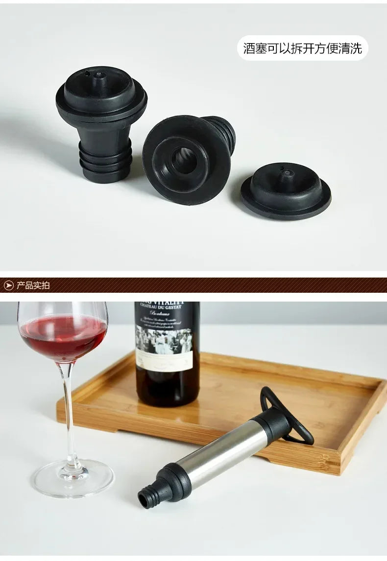 Stainless Steel Wine Stopper Vacuum Pump Eco-Friendly Design - Smarsty