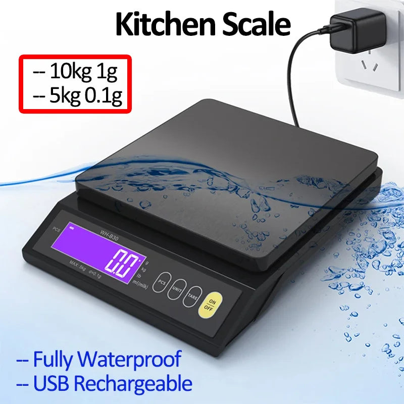 Digital Kitchen Scale with Waterproof Design and LCD Display - Smarsty