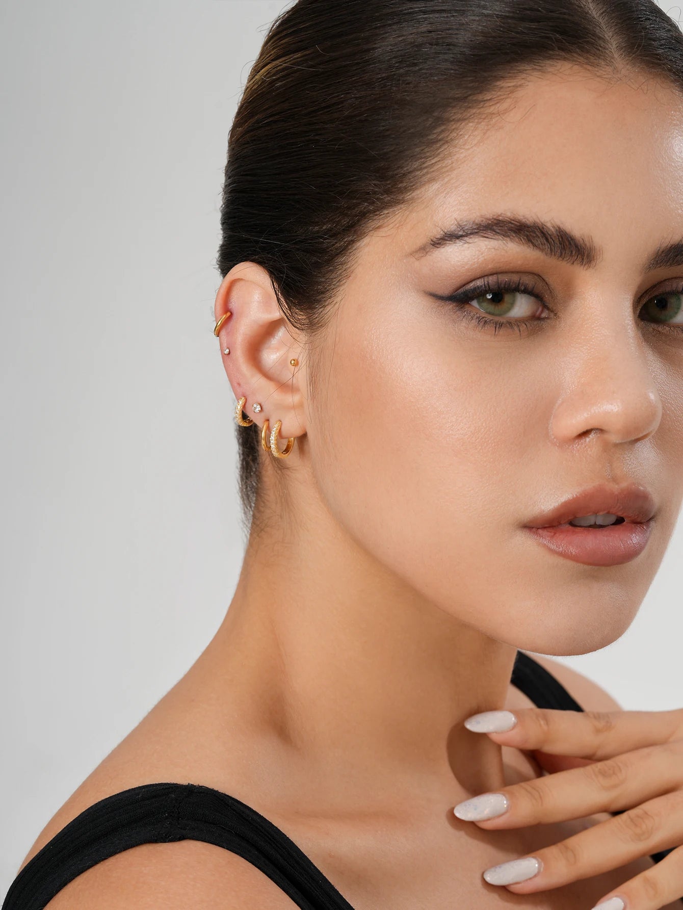 Small Gold Hoop Earrings Set 18K Plated Hypoallergenic - Smarsty