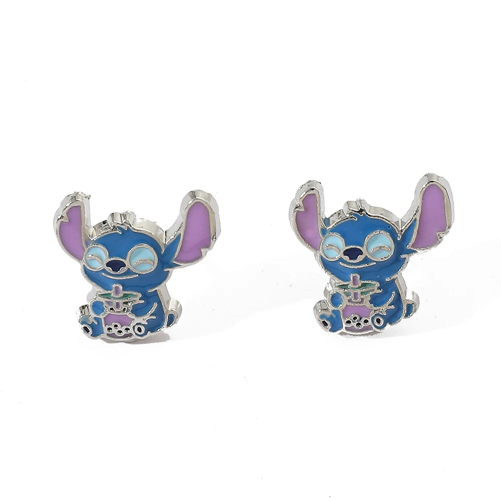 Cute Disney Stitch Flower Stud Earrings for Women and Girls - Smarsty