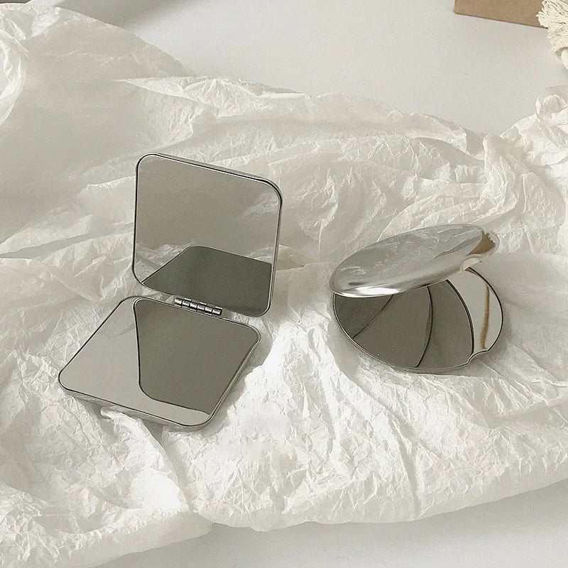 Portable Stainless Steel Makeup Mirror with Foldable Design - Smarsty