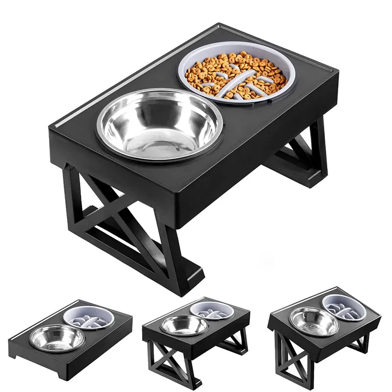 Adjustable Height Elevated Dog Feeding Bowl Stand - Smarsty