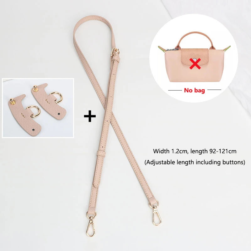 1 Set Bag Strap For Longchamp Mini Punch-free Genuine Leather Shoulder Strap Set Transformation Crossbody Strap Bag Accessories
